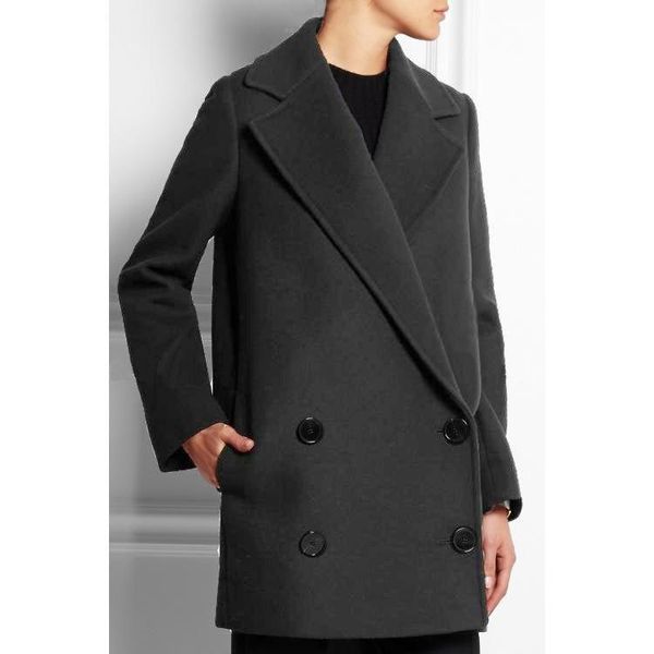 women's wool & blends autumn and winter style simple fashionable double-breasted solid color suit woolen coat jacket women, Black
women's wool & blends autumn and winter style simple fashionable double-breasted solid color suit woolen coat jacket women, Black