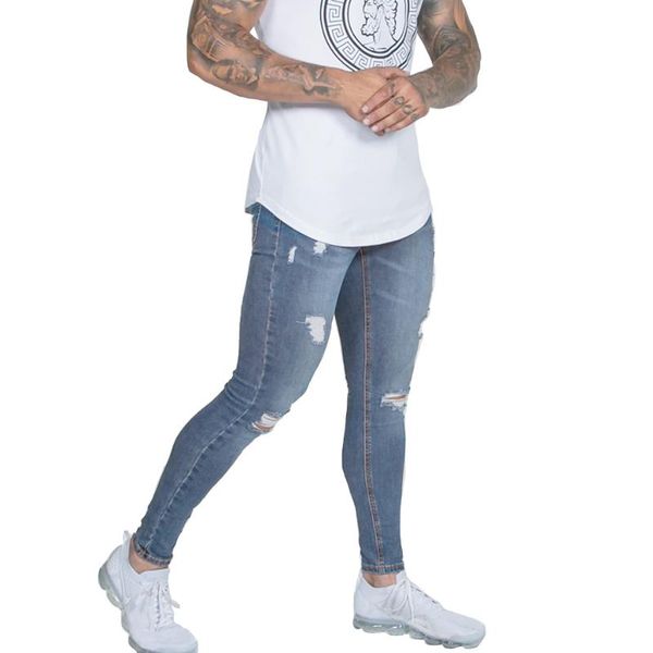 men's jeans spray on man's skinny wash ripped mid rise gym sports stretch denim pants elastic fitness homme, Blue
men's jeans spray on man's skinny wash ripped mid rise gym sports stretch denim pants elastic fitness homme, Blue