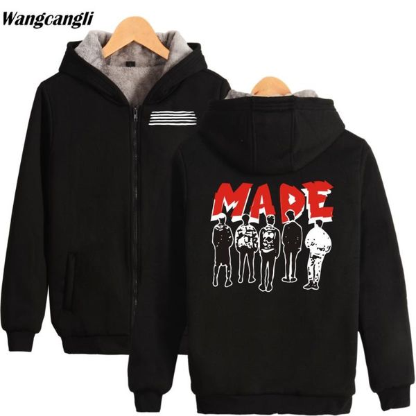 women's hoodies & sweatshirts kpop bigbang made printed thick hoodie with zipper winter warm hip hop streetwear thickened zip-up coats, Black
women's hoodies & sweatshirts kpop bigbang made printed thick hoodie with zipper winter warm hip hop streetwear thickened zip-up coats, Black