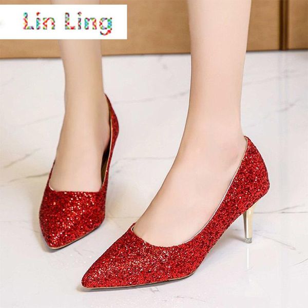 dress shoes plus size 34-43 basic pumps bling high heels white wedding office pointed toe thin heel zapatos mujer 8725n, Black
dress shoes plus size 34-43 basic pumps bling high heels white wedding office pointed toe thin heel zapatos mujer 8725n, Black