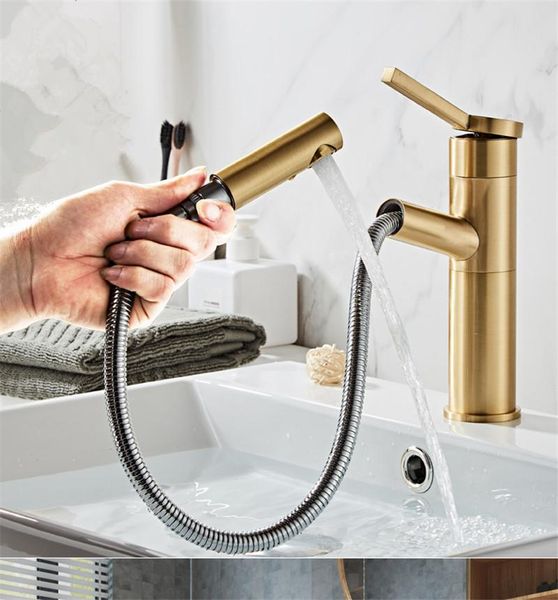 bathroom sink faucets brushed gold basin faucet brass pull out mixer water tap & cold deck mounted white/black
bathroom sink faucets brushed gold basin faucet brass pull out mixer water tap & cold deck mounted white/black