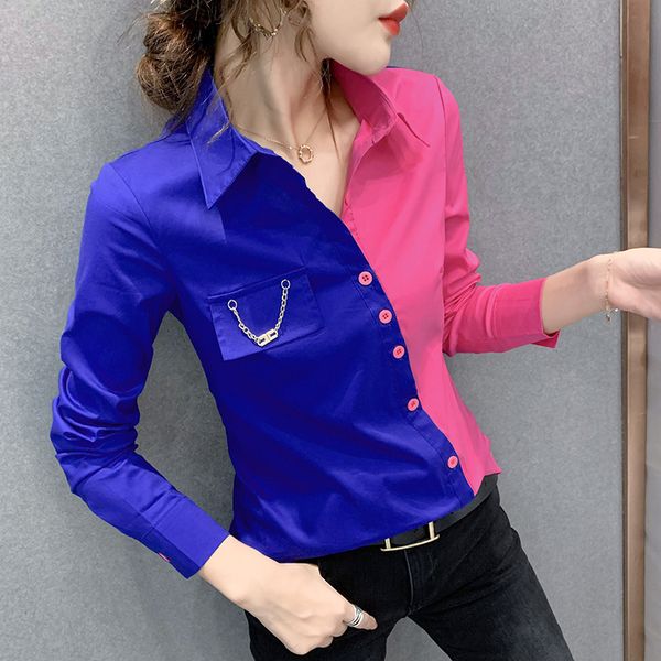 2021 autumn and new winter fashion contrast color combining pure fine cotton bottom shirt feminine 1b70, White
2021 autumn and new winter fashion contrast color combining pure fine cotton bottom shirt feminine 1b70, White