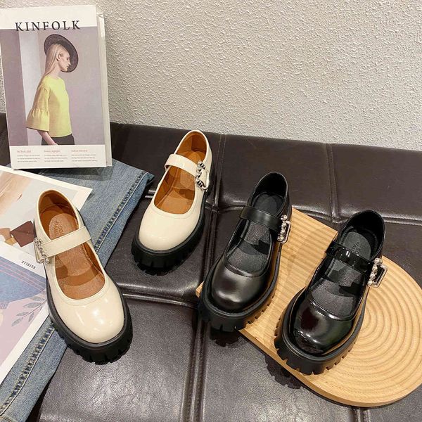 mary jane round head single new british style one line muffin small leather shoes fashion, Black
mary jane round head single new british style one line muffin small leather shoes fashion, Black