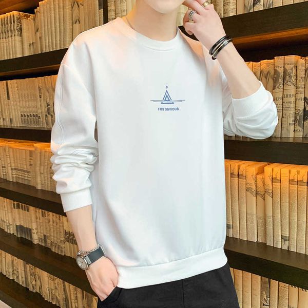 2021 autumn korean men's round neck long sleeve sweater trend men's fashion brand bottomed shirt, Black
2021 autumn korean men's round neck long sleeve sweater trend men's fashion brand bottomed shirt, Black