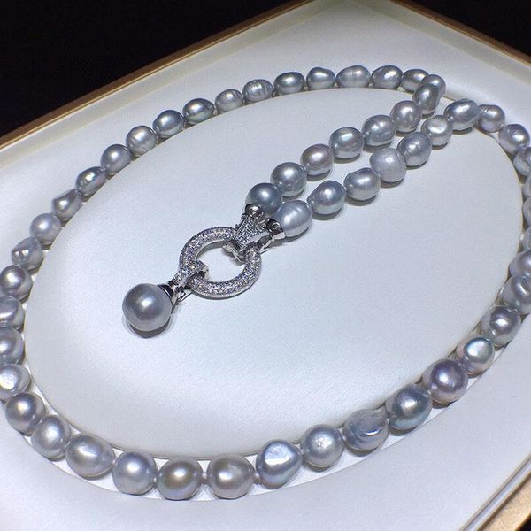 pendant necklaces habitoo 10-11mm gray natural baroque cultured freshwater pearl necklace simple classic jewelry for women charming gifts, Silver
pendant necklaces habitoo 10-11mm gray natural baroque cultured freshwater pearl necklace simple classic jewelry for women charming gifts, Silver