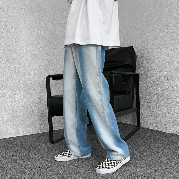men's jeans autumn winter men vintage tie-dye denim pants korean-style loose straight streetwear baggy washed jean, Blue
men's jeans autumn winter men vintage tie-dye denim pants korean-style loose straight streetwear baggy washed jean, Blue