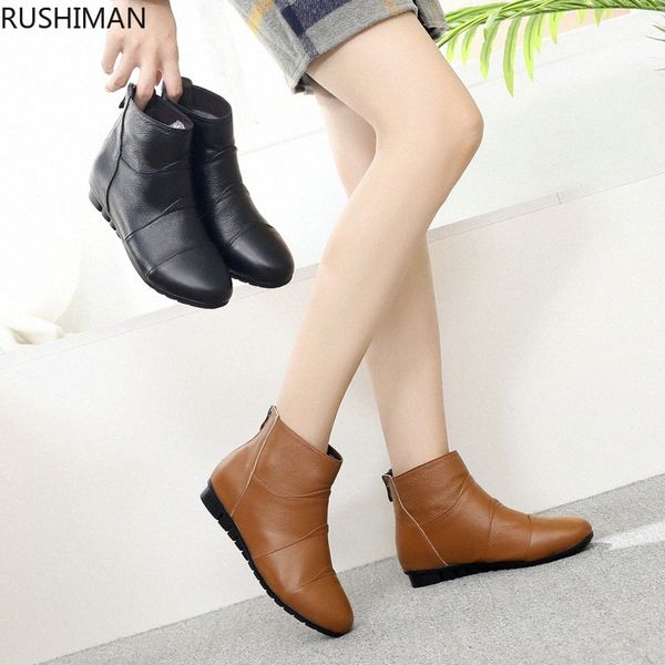 rushimean genuine leather flat bottom anti skid comfortable short boots flat soft bottom womens boots casual warm cotton shoes wedge b q2gq#, Black
rushimean genuine leather flat bottom anti skid comfortable short boots flat soft bottom womens boots casual warm cotton shoes wedge b q2gq#, Black