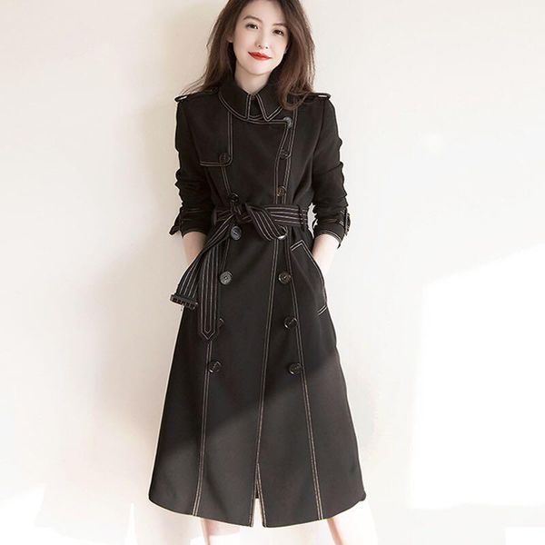 women's trench coats upscale solid belt coat windbreaker female spring autumn quality double-breasted black slim long, Tan;black
women's trench coats upscale solid belt coat windbreaker female spring autumn quality double-breasted black slim long, Tan;black