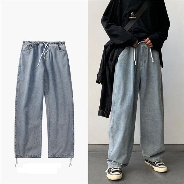 men's jeans 2021 korean style loose wide leg for men blue baggy denim pants straight clothes fashion cargo male trousers
men's jeans 2021 korean style loose wide leg for men blue baggy denim pants straight clothes fashion cargo male trousers