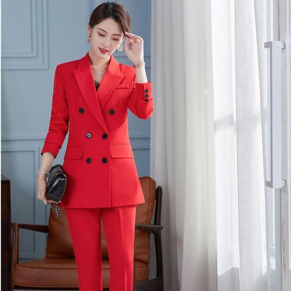 women's two piece pants women business suits autumn winter ol styles ladies office formal uniform designs pantsuits long sleeve female, White
women's two piece pants women business suits autumn winter ol styles ladies office formal uniform designs pantsuits long sleeve female, White