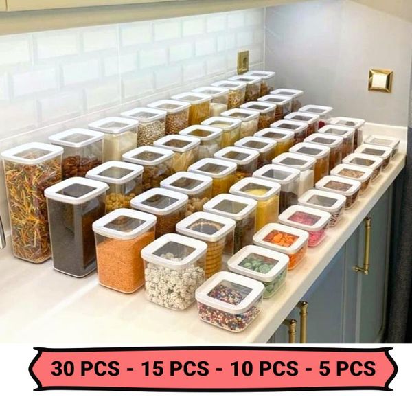 storage bottles & jars 30 pcs square box for kitchen food container set vacuum transparent airtight organizer pasta tea sugar rice coffee oa
storage bottles & jars 30 pcs square box for kitchen food container set vacuum transparent airtight organizer pasta tea sugar rice coffee oa