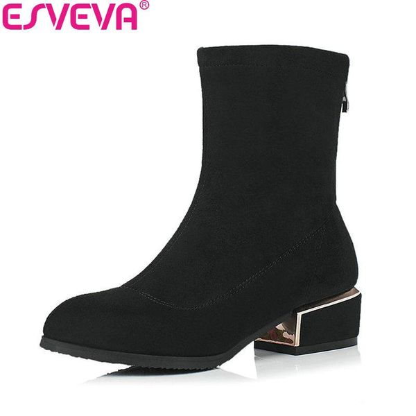 boots esveva 2021 women scrub med heels autumn spring ankle square chunky zipper concise ladies shoes size 34-43, Black
boots esveva 2021 women scrub med heels autumn spring ankle square chunky zipper concise ladies shoes size 34-43, Black