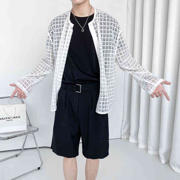 men's jackets stylish summer jacket men collarless black white plaid mesh breathable sunscreen coat loose ultra-thin casual clothi, Black;brown
men's jackets stylish summer jacket men collarless black white plaid mesh breathable sunscreen coat loose ultra-thin casual clothi, Black;brown