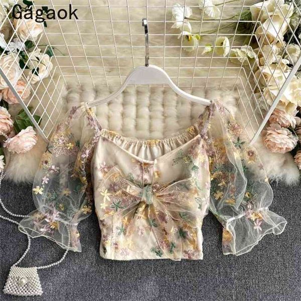 women blouses summer square collar floral embroidery vintage short shirts slim korean chic fashion wild blouse 210531, White
women blouses summer square collar floral embroidery vintage short shirts slim korean chic fashion wild blouse 210531, White