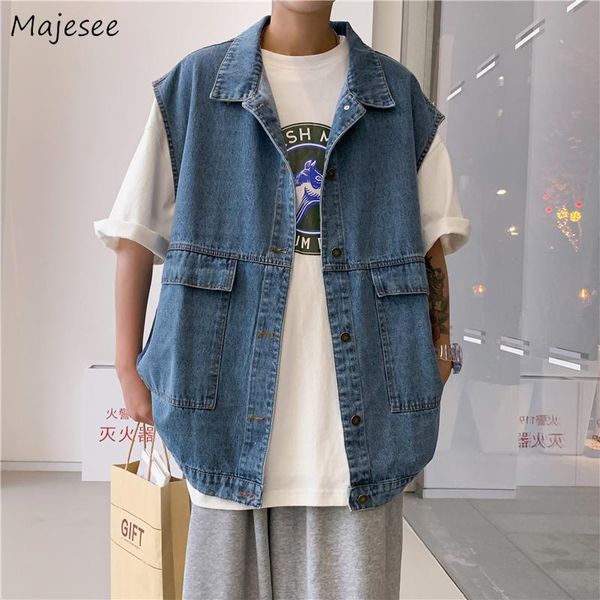 men's vests men turn-down collar baggy denim vintage couple large size s-3xl males waistcoats solid hipster students 2021 est chic, Black;white
men's vests men turn-down collar baggy denim vintage couple large size s-3xl males waistcoats solid hipster students 2021 est chic, Black;white