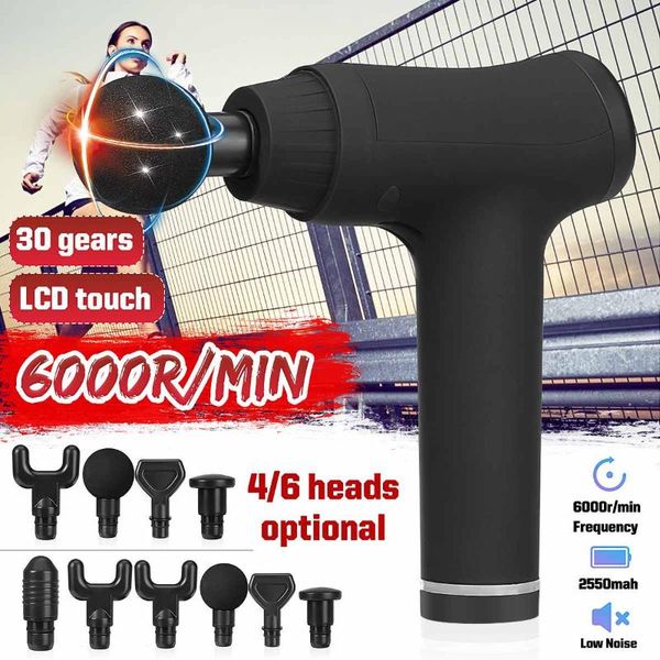 30 speeds fascia massage guns 6000r/min lcd touch control deep therapy muscle relax muscle massager 6 heads 2550mah battery
30 speeds fascia massage guns 6000r/min lcd touch control deep therapy muscle relax muscle massager 6 heads 2550mah battery