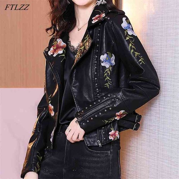 ftlzz spring autumn women biker leather jacket floral print embroidery pu leather jacket turn-down collar zipper jacket 210923, Black
ftlzz spring autumn women biker leather jacket floral print embroidery pu leather jacket turn-down collar zipper jacket 210923, Black