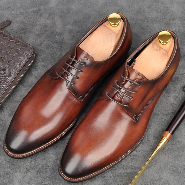 dress shoes classic handmade formal office men's derby oxfords genuine leather pointed toe lace up wedding party footwear am173, Black
dress shoes classic handmade formal office men's derby oxfords genuine leather pointed toe lace up wedding party footwear am173, Black
