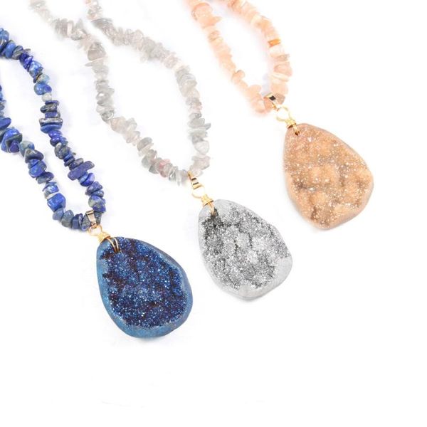 pendant necklaces necklace drop-shaped quartz plus gravel for charm jewelry gift length 80 cm, Silver
pendant necklaces necklace drop-shaped quartz plus gravel for charm jewelry gift length 80 cm, Silver
