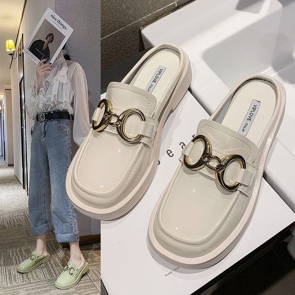 british semi-trailer small shoes for women's outer wear spring new metal buckle bright leather muller 80% off outlet online sale 82wc, Black
british semi-trailer small shoes for women's outer wear spring new metal buckle bright leather muller 80% off outlet online sale 82wc, Black