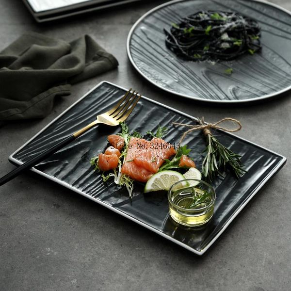 dishes & plates nordic style steak flat high-end western restaurant plate black and white rectangular ceramic dish household tableware
dishes & plates nordic style steak flat high-end western restaurant plate black and white rectangular ceramic dish household tableware
