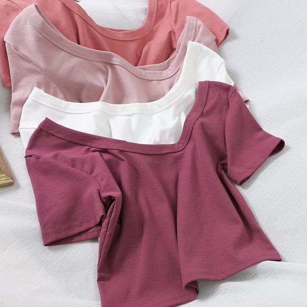 2021 new underwear cottons square neck short sleeve streetwear casual tees for women crop t-shirts summer 28i3, White
2021 new underwear cottons square neck short sleeve streetwear casual tees for women crop t-shirts summer 28i3, White