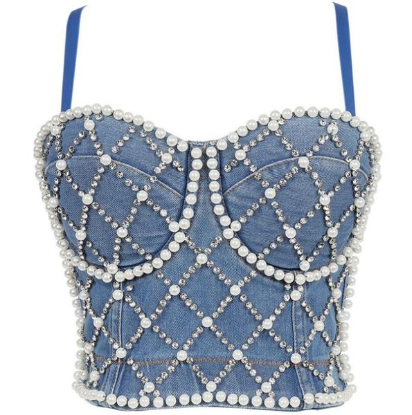 bustiers & corsets fashion denim beading rhinestone with built in bra push up bralette female crop women backless camis q140, Black;white
bustiers & corsets fashion denim beading rhinestone with built in bra push up bralette female crop women backless camis q140, Black;white
