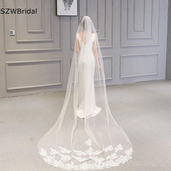 bridal veils long veil with comb lace appliqued edge tulle bride one layer wedding accessories 2021, Black
bridal veils long veil with comb lace appliqued edge tulle bride one layer wedding accessories 2021, Black