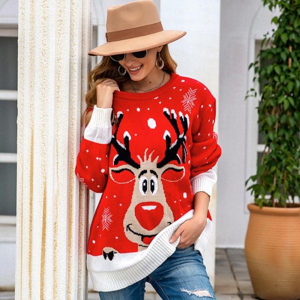 women's sweaters women christmas deer warm knitted long sleeve sweater jumper o-neck casual ugly blouse, White;black
women's sweaters women christmas deer warm knitted long sleeve sweater jumper o-neck casual ugly blouse, White;black