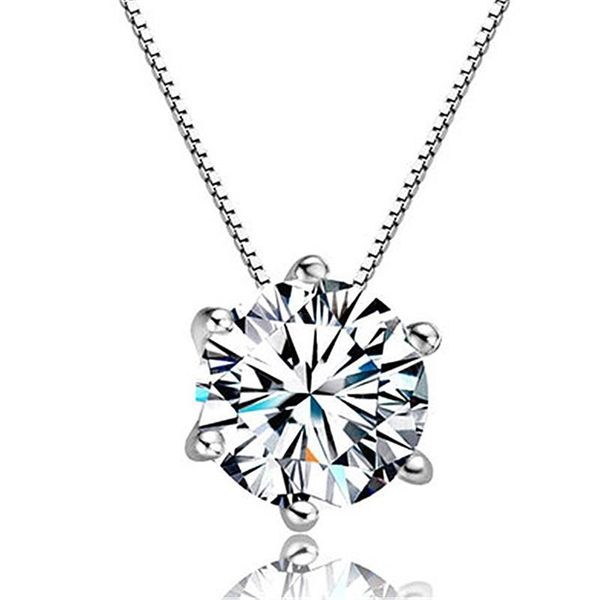 925 sterling silver women's fashion jewelry simple crystal zircon six prong pendant necklace length 45cm
925 sterling silver women's fashion jewelry simple crystal zircon six prong pendant necklace length 45cm