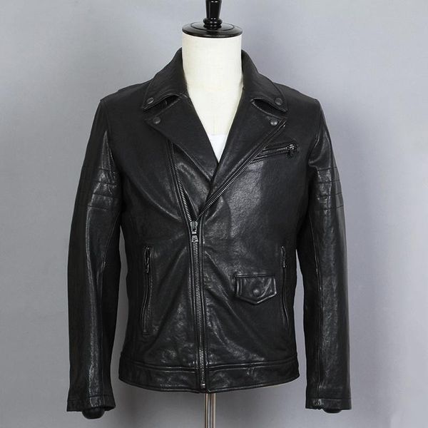 men's leather & faux slim fashion fit genuine jacket men black sheepskin lapels diagonal zipper short real motorcycle coat
men's leather & faux slim fashion fit genuine jacket men black sheepskin lapels diagonal zipper short real motorcycle coat