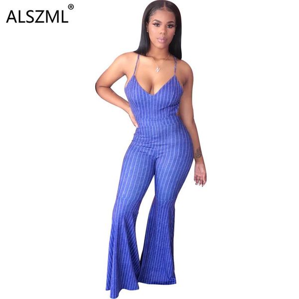 women's jumpsuits & rompers bohemian women vertical striped boot-cut jumpsuit summer spaghetti strap backless flare female catsuit, Black;white
women's jumpsuits & rompers bohemian women vertical striped boot-cut jumpsuit summer spaghetti strap backless flare female catsuit, Black;white