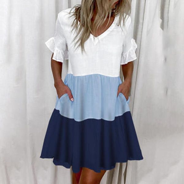 women's swimwear casual ruffles loose v-neck dress women summer short sleeve floral print woman plus size 2021 fashion white beach dres, White;black
women's swimwear casual ruffles loose v-neck dress women summer short sleeve floral print woman plus size 2021 fashion white beach dres, White;black