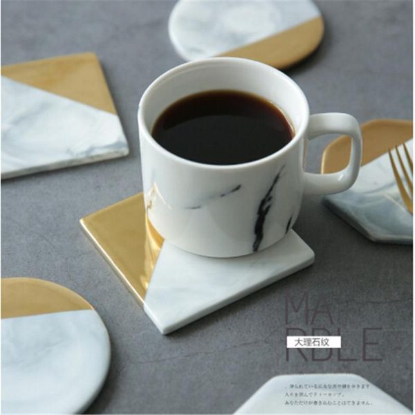 mats & pads 1pcs gold plated marble pattern drink ceramic cup mat coffee tea pad table placemats decoration accessories
mats & pads 1pcs gold plated marble pattern drink ceramic cup mat coffee tea pad table placemats decoration accessories