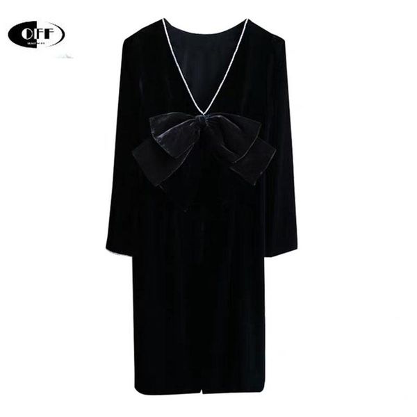 casual dresses autumn spring velvet black midi for women vintage long sleeve bow fashion korean chic zevity lady dress femme robes, Black;gray
casual dresses autumn spring velvet black midi for women vintage long sleeve bow fashion korean chic zevity lady dress femme robes, Black;gray