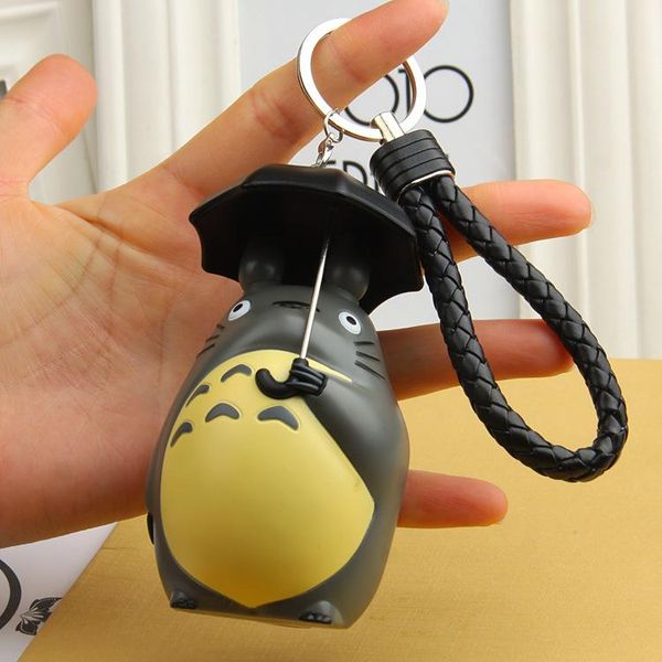 

keychains chinchilla pvc doll keyrings miyazaki hayao anime my neighbor totoro keychain pendant for women bag charms car key accessories, Silver