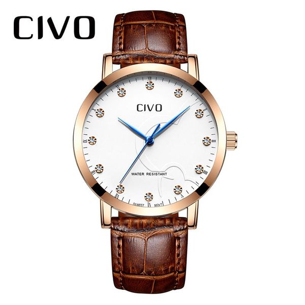 wristwatches civo luxury waterproof analogue date watch men fashion casual brown genuine leather mens watches quartz wrist clock, Slivery;brown
wristwatches civo luxury waterproof analogue date watch men fashion casual brown genuine leather mens watches quartz wrist clock, Slivery;brown