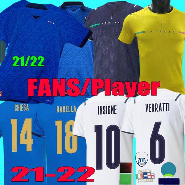 21 22 fans player version italy final soccer jerseys 2021 2022 bonucci barella insigne chiellini italia verratti chiesa football shirts donn, Black;yellow
21 22 fans player version italy final soccer jerseys 2021 2022 bonucci barella insigne chiellini italia verratti chiesa football shirts donn, Black;yellow