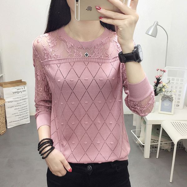 2021 new autumn solid women's knitted sweater long sleeve ladies jumper o-neck argyle transparent female pullover lace patchwork knitwe, White;black
2021 new autumn solid women's knitted sweater long sleeve ladies jumper o-neck argyle transparent female pullover lace patchwork knitwe, White;black