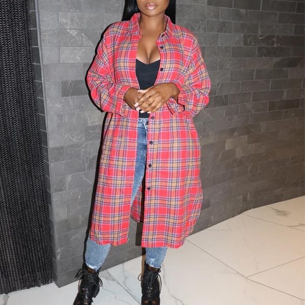 women's wool & blends women spring autumn pink plaid long loose shirt plus size full sleeve pattern back design overcoat outwear casual, Black
women's wool & blends women spring autumn pink plaid long loose shirt plus size full sleeve pattern back design overcoat outwear casual, Black