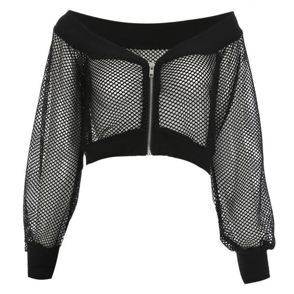 women's blouses & shirts fanco gothic short women blouse black mesh see-through slash neck hollow off shoulder long sleeve club street, White
women's blouses & shirts fanco gothic short women blouse black mesh see-through slash neck hollow off shoulder long sleeve club street, White