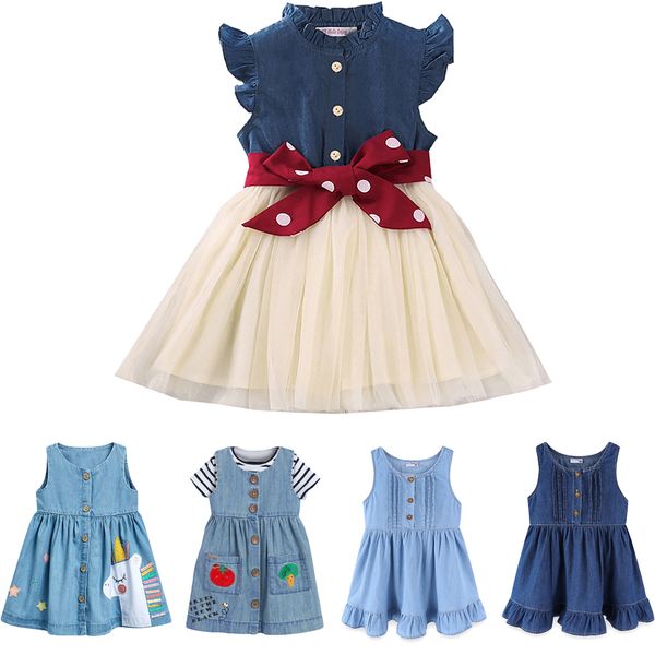 children princess dresses for girls 2021 spring summer flying sleeve jeans splicing mesh skirt birtyday party childrens clothes, Red;yellow
children princess dresses for girls 2021 spring summer flying sleeve jeans splicing mesh skirt birtyday party childrens clothes, Red;yellow