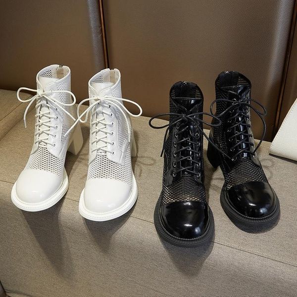 boots 2021 hollow short breathable mesh women's summer thin white thick soled cool, Black
boots 2021 hollow short breathable mesh women's summer thin white thick soled cool, Black