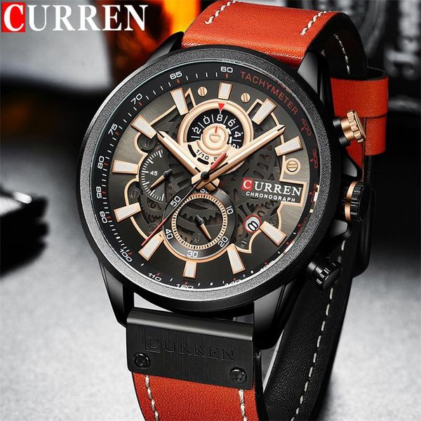 wristwatches curren man wristwatch chronograph calendar sport men watch military army black genuine leather male clock 8380, Slivery;brown
wristwatches curren man wristwatch chronograph calendar sport men watch military army black genuine leather male clock 8380, Slivery;brown