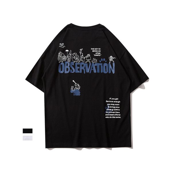 spring summer cartoon printed short harajuku men's and women's student loose round neck half sleeve cotton t-shirt tee, White;black
spring summer cartoon printed short harajuku men's and women's student loose round neck half sleeve cotton t-shirt tee, White;black