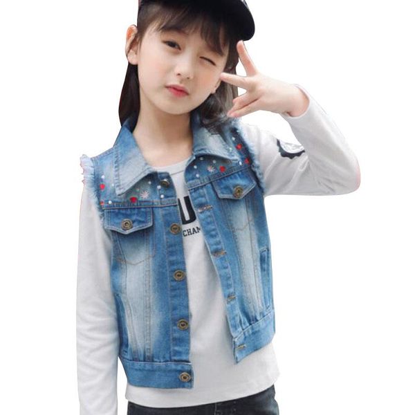 vest kids cowboy 3-13year girls denim ripped coat girl waistcoat sleeveless jean jackets for children outerwear, Blue
vest kids cowboy 3-13year girls denim ripped coat girl waistcoat sleeveless jean jackets for children outerwear, Blue