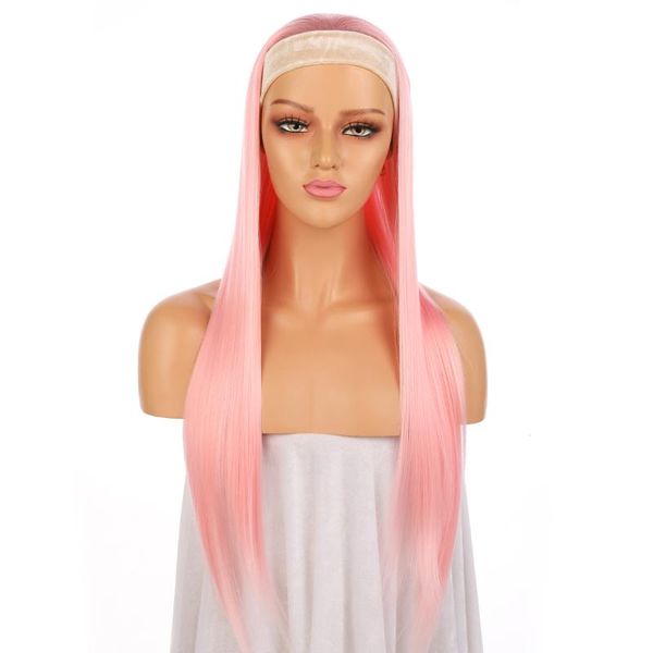 synthetic wigs pink clolored headband for afro black women silky straight human hair 180% glueless wig with scarf
synthetic wigs pink clolored headband for afro black women silky straight human hair 180% glueless wig with scarf