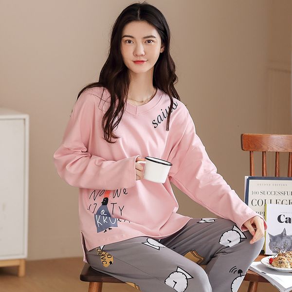 autumn winter cotton cartoon pajamas set women pyjamas homewear long sleeve sleepwear plus size home clothes night suit female mhbn, Black;red
autumn winter cotton cartoon pajamas set women pyjamas homewear long sleeve sleepwear plus size home clothes night suit female mhbn, Black;red