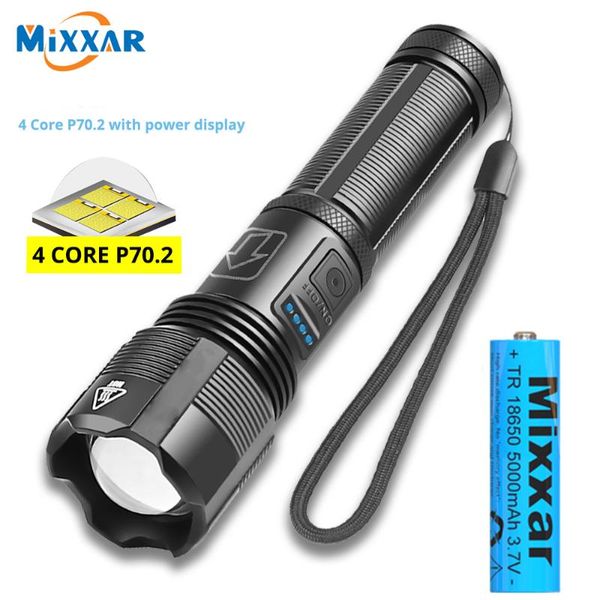 flashlights torches zk20 super bright 4 core xhp50/xhp70 led battery display 5 lighting modes for adventure, hiking, camping, hunting
flashlights torches zk20 super bright 4 core xhp50/xhp70 led battery display 5 lighting modes for adventure, hiking, camping, hunting