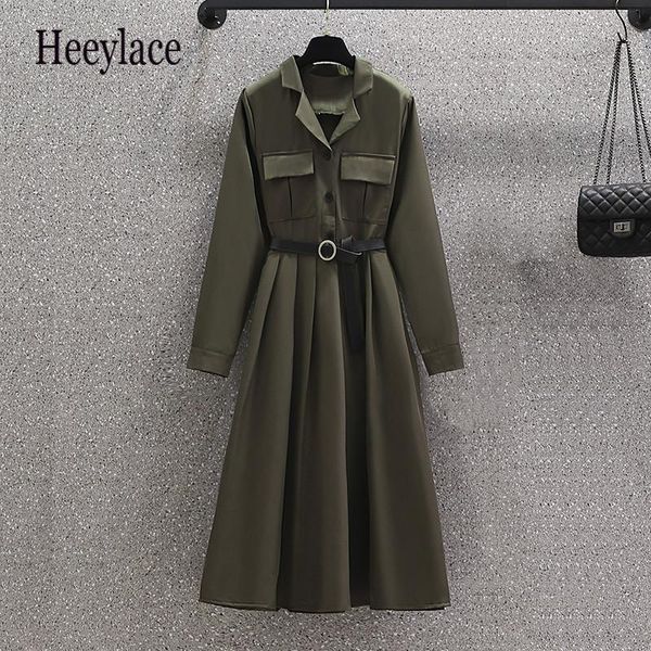 casual dresses plus size women autumn long sleeve office ladies female workwear safari style retro pleated high waist vintage vestidos, Black;gray
casual dresses plus size women autumn long sleeve office ladies female workwear safari style retro pleated high waist vintage vestidos, Black;gray